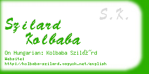 szilard kolbaba business card